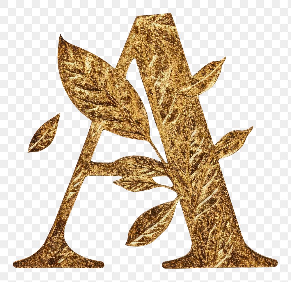PNG Leaf plant gold font.