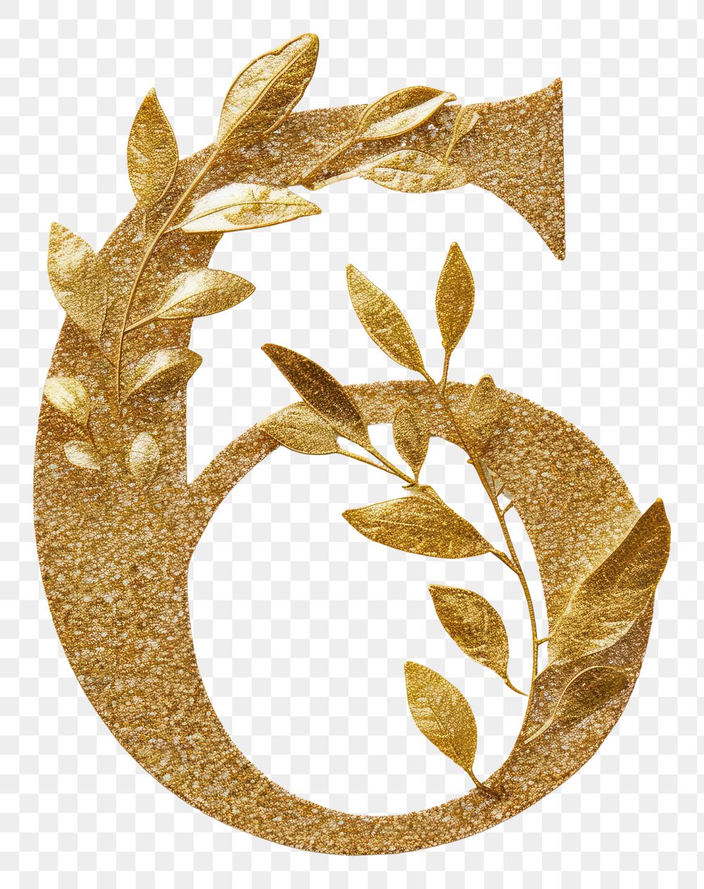 PNG Gold jewelry number shape.