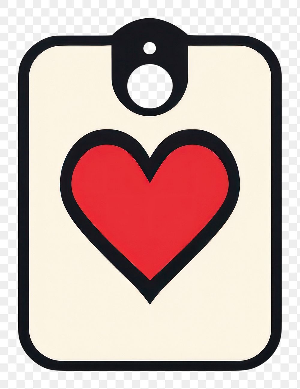 PNG Heart symbol hanging pattern.