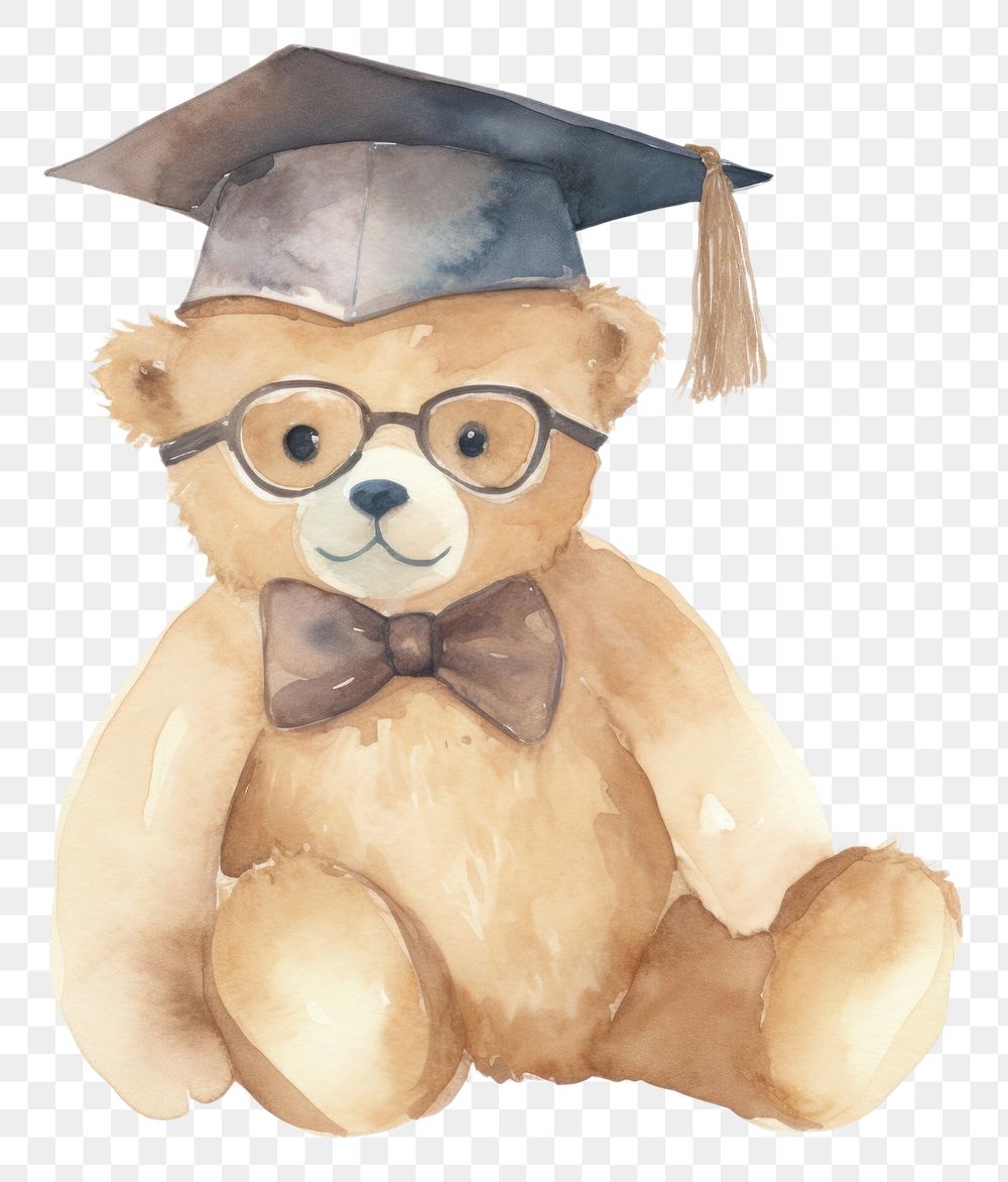 PNG Teddy bear glasses toy white background.