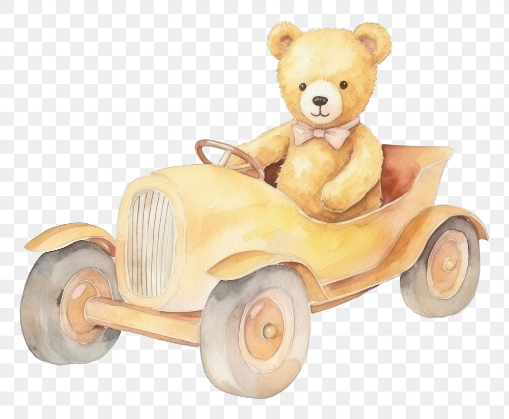 PNG Teddy bear vehicle toy car.