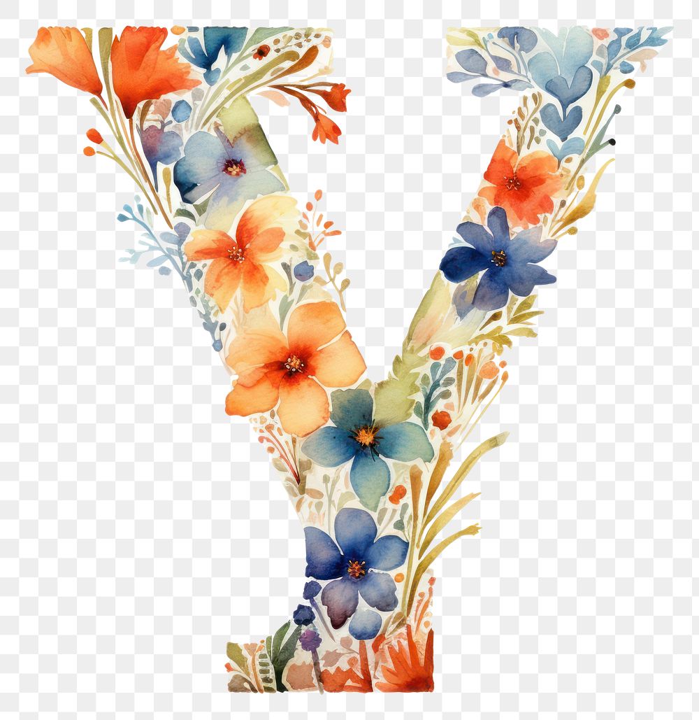 PNG Art alphabet pattern flower