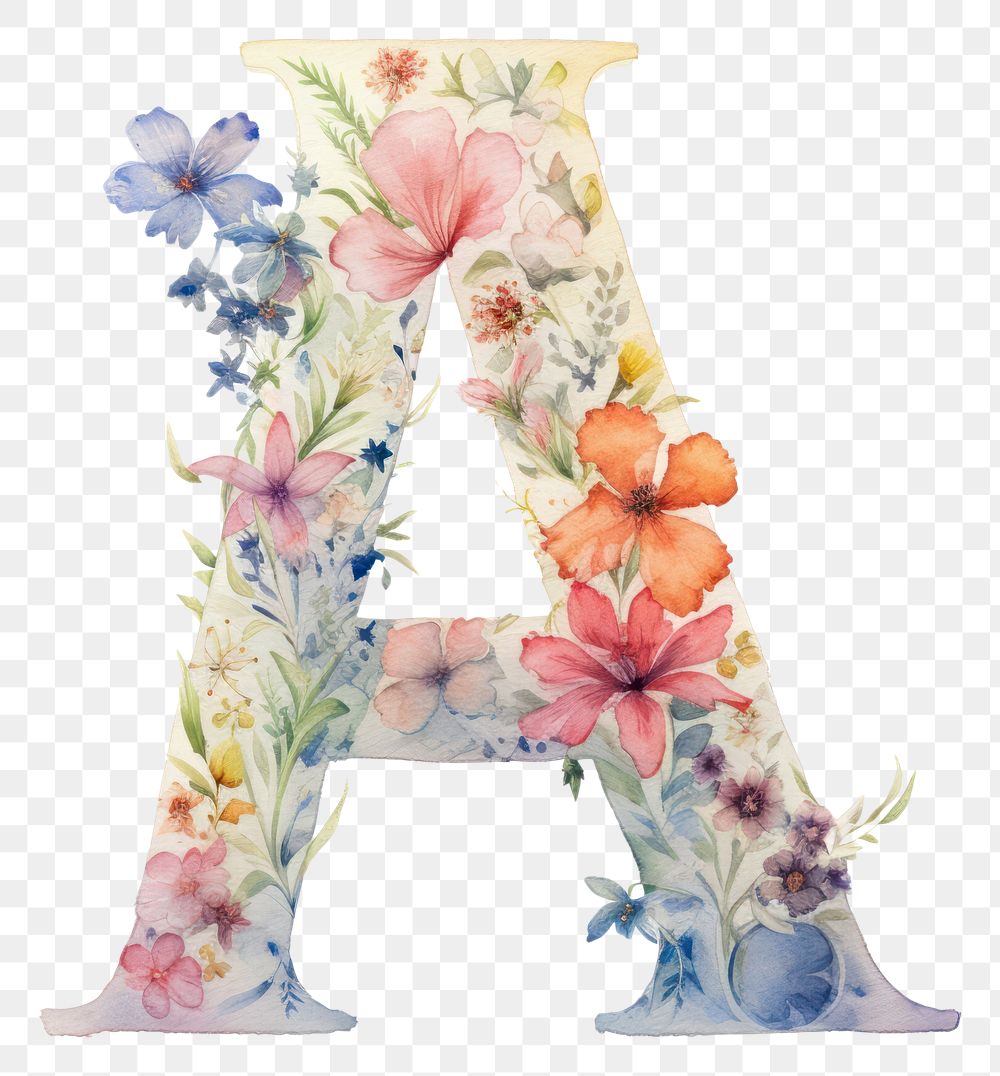 PNG Floral inside letter A flower art plant