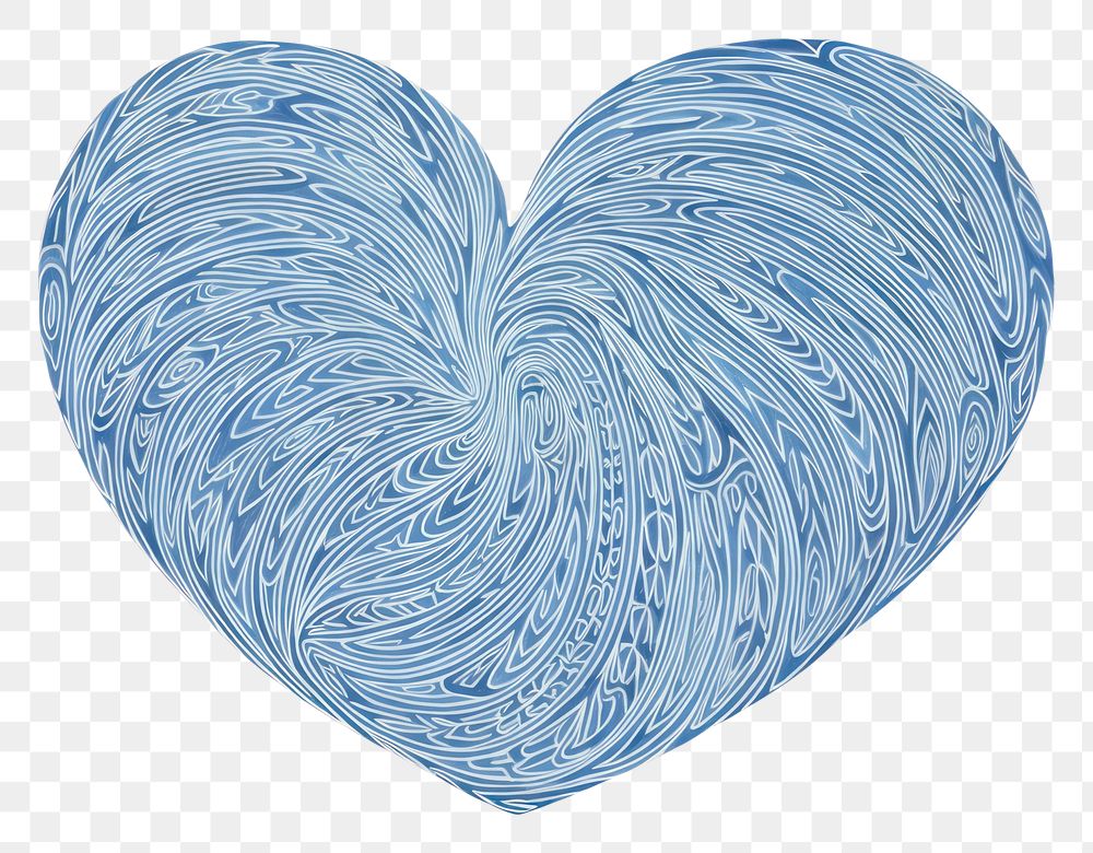 PNG Drawing heart blue creativity pattern.