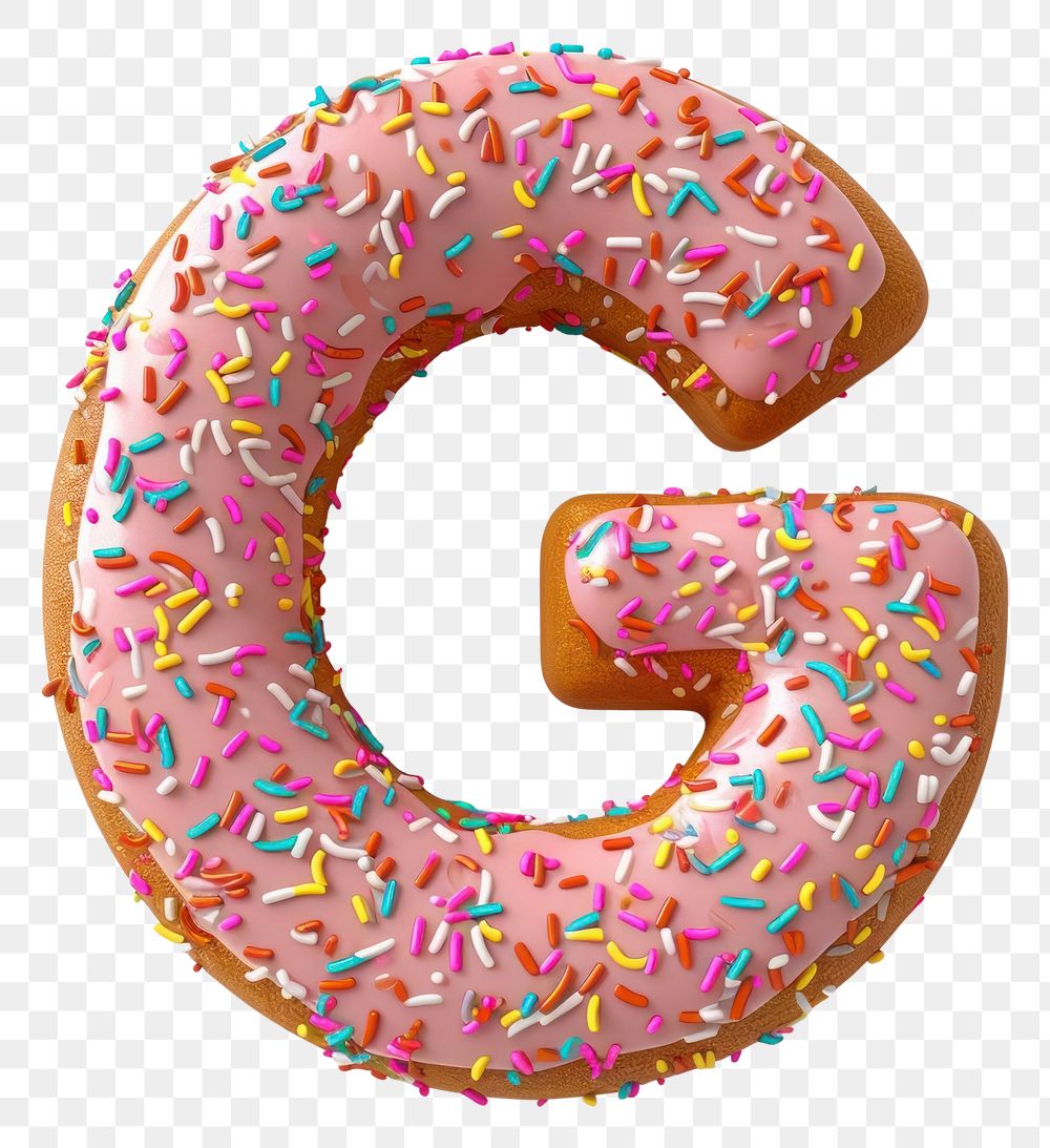PNG Donut in Alphabet Shaped of G donut dessert icing