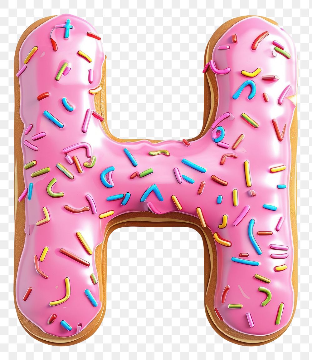 PNG Donut in Alphabet Shaped of H dessert donut shape.