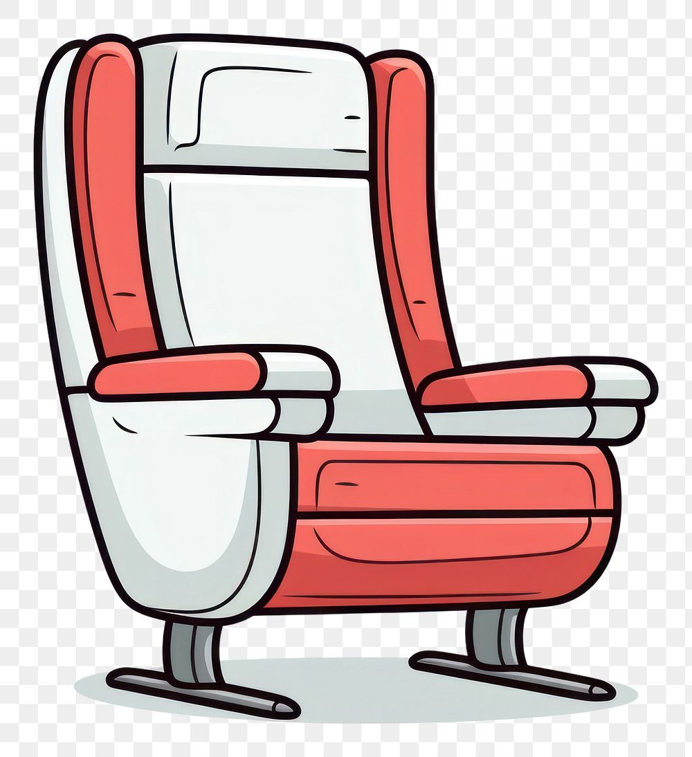 PNG Airplane seat armchair white background furniture.