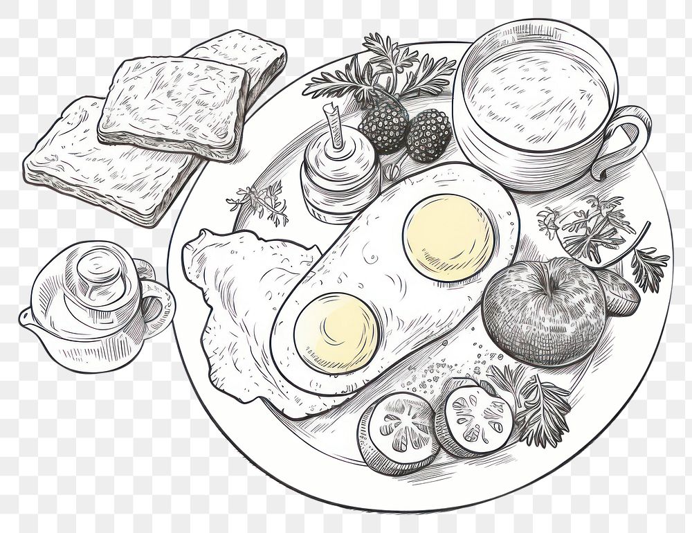 PNG English food no text drawing sketch.