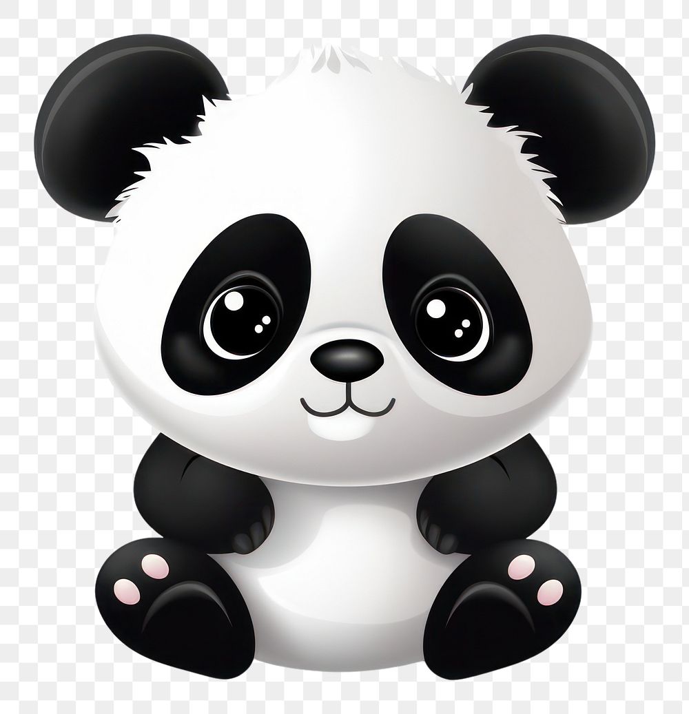 PNG Panda cartoon white toy.