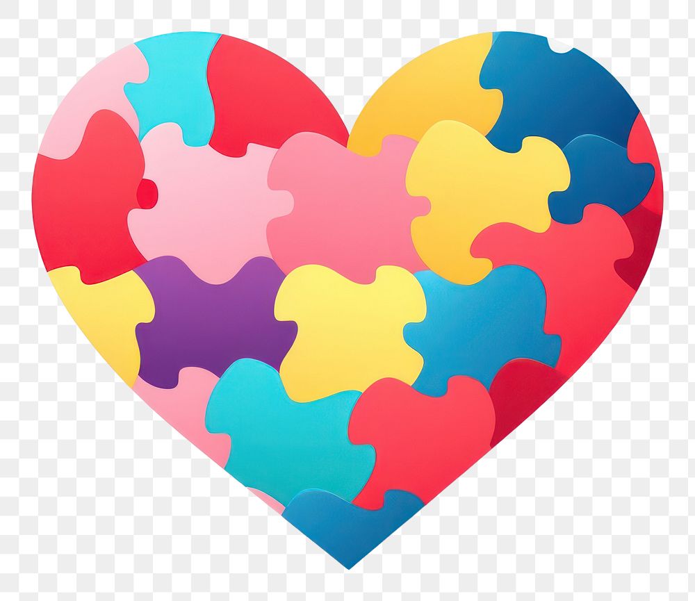 PNG Heart jigsaw symbol white background creativity.