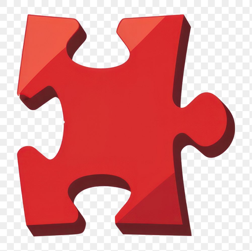 PNG Jigsaw red piece white background incomplete solution.