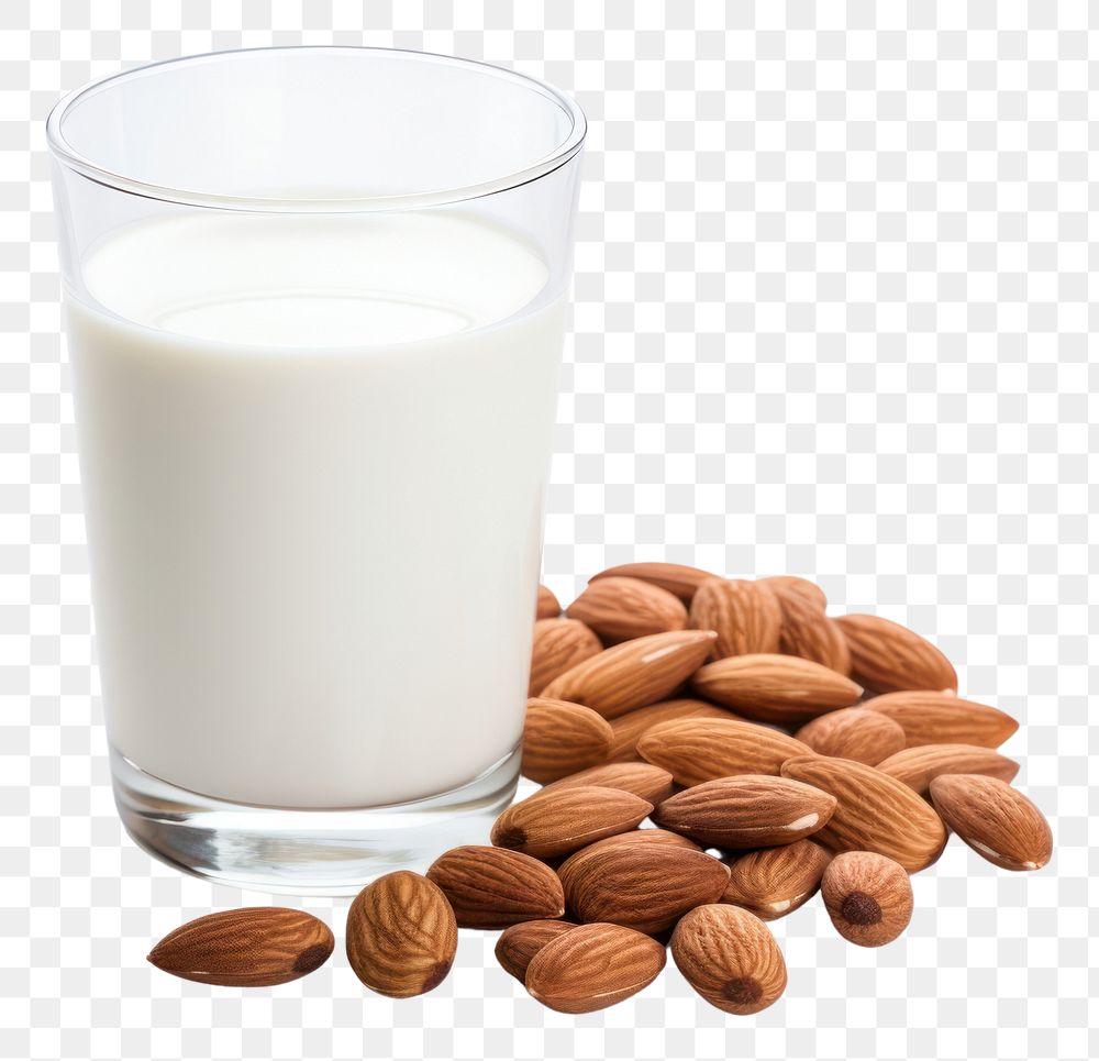 PNG Almond milk dairy food seed.