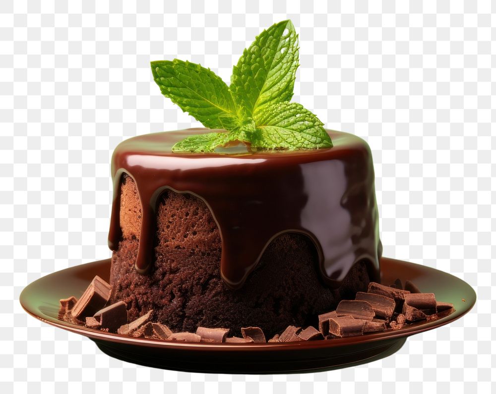 PNG Chocolate mini cake chocolate dessert plant.