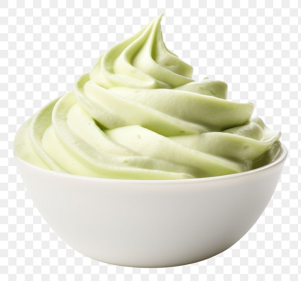 PNG Matcha whipped cream dessert food white background.