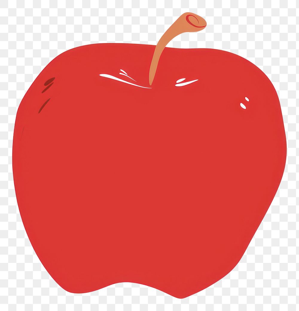 PNG Retro cantoon red apple white background cartoon produce.