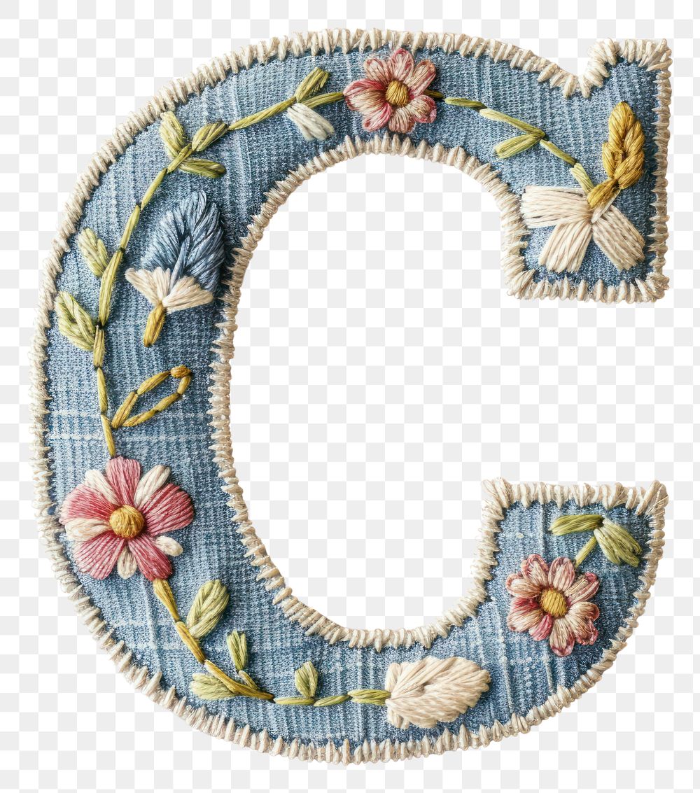 PNG Alphabet C embroidery pattern text.
