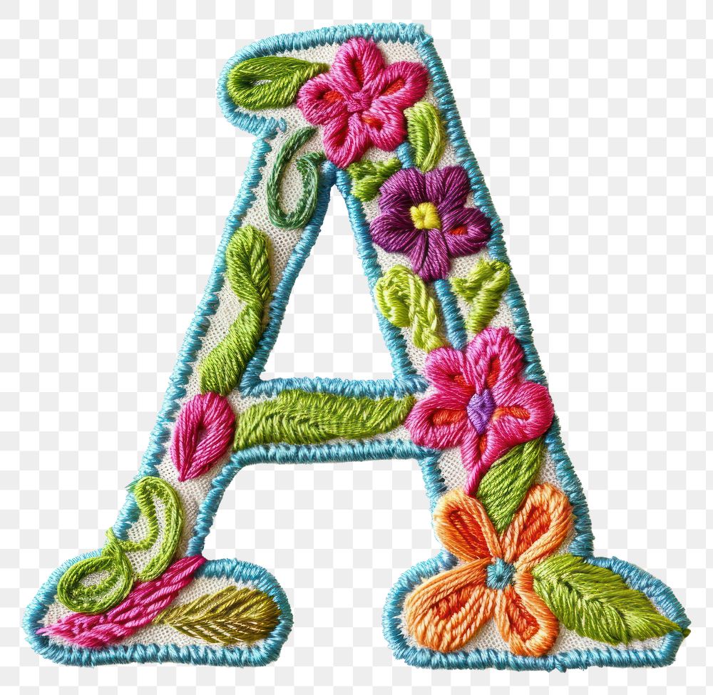 PNG Alphabet A embroidery pattern art.