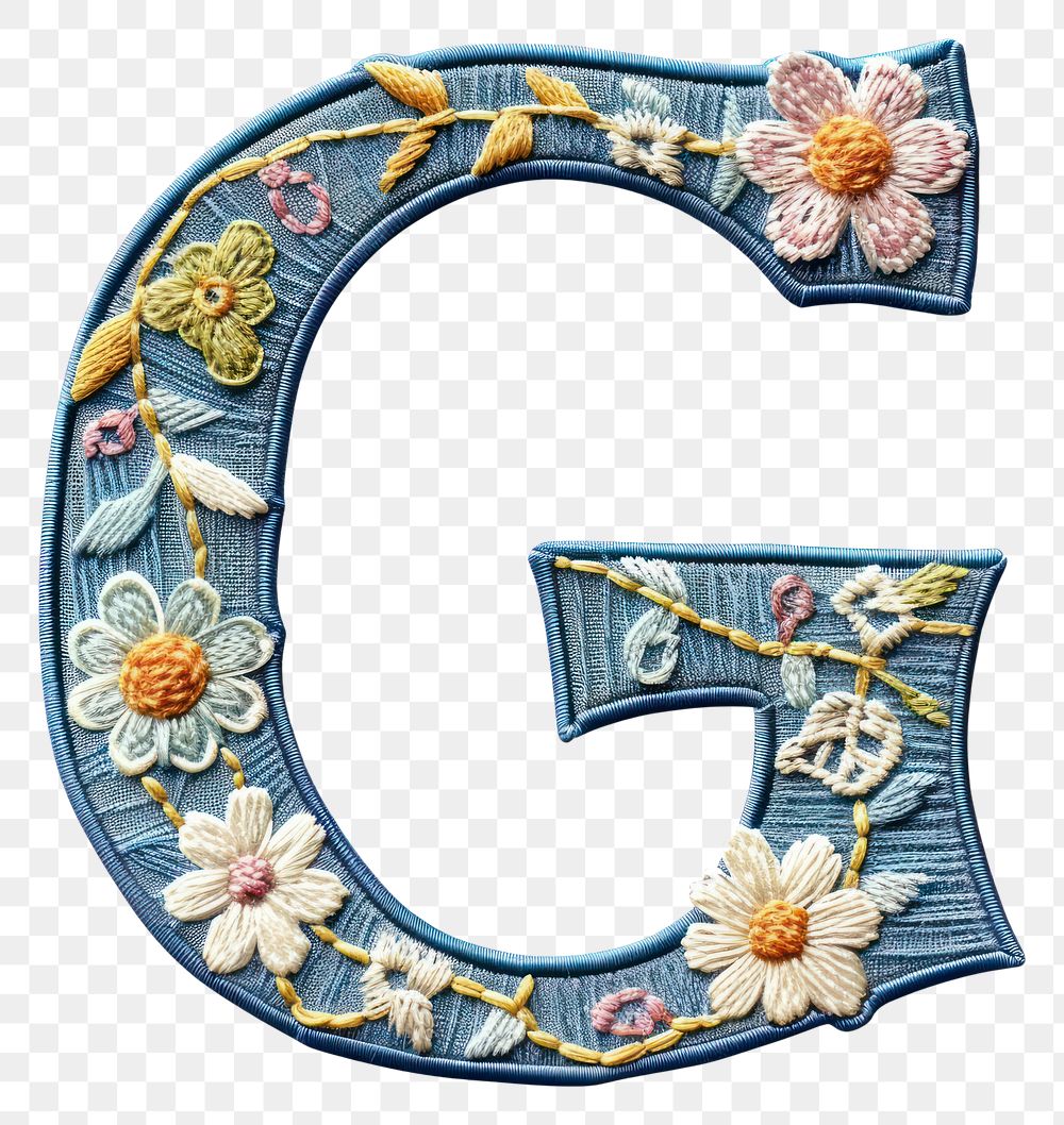 PNG Alphabet G embroidery pattern text.