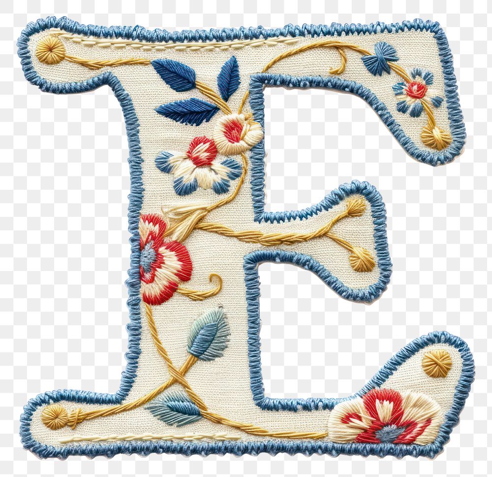 PNG Alphabet E embroidery pattern letter