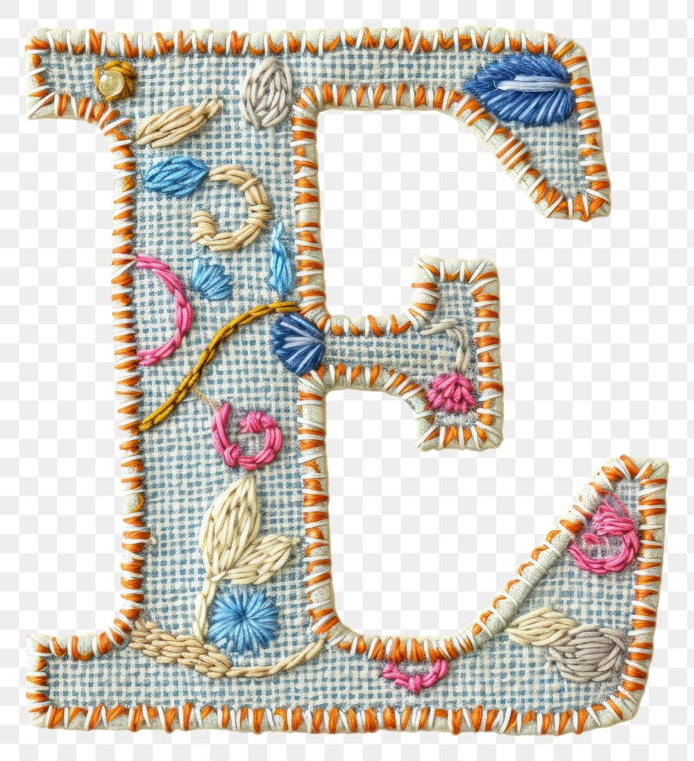 PNG Alphabet E embroidery pattern text.