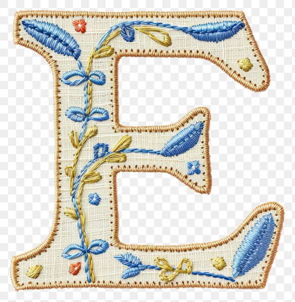 PNG Alphabet E embroidery pattern letter.