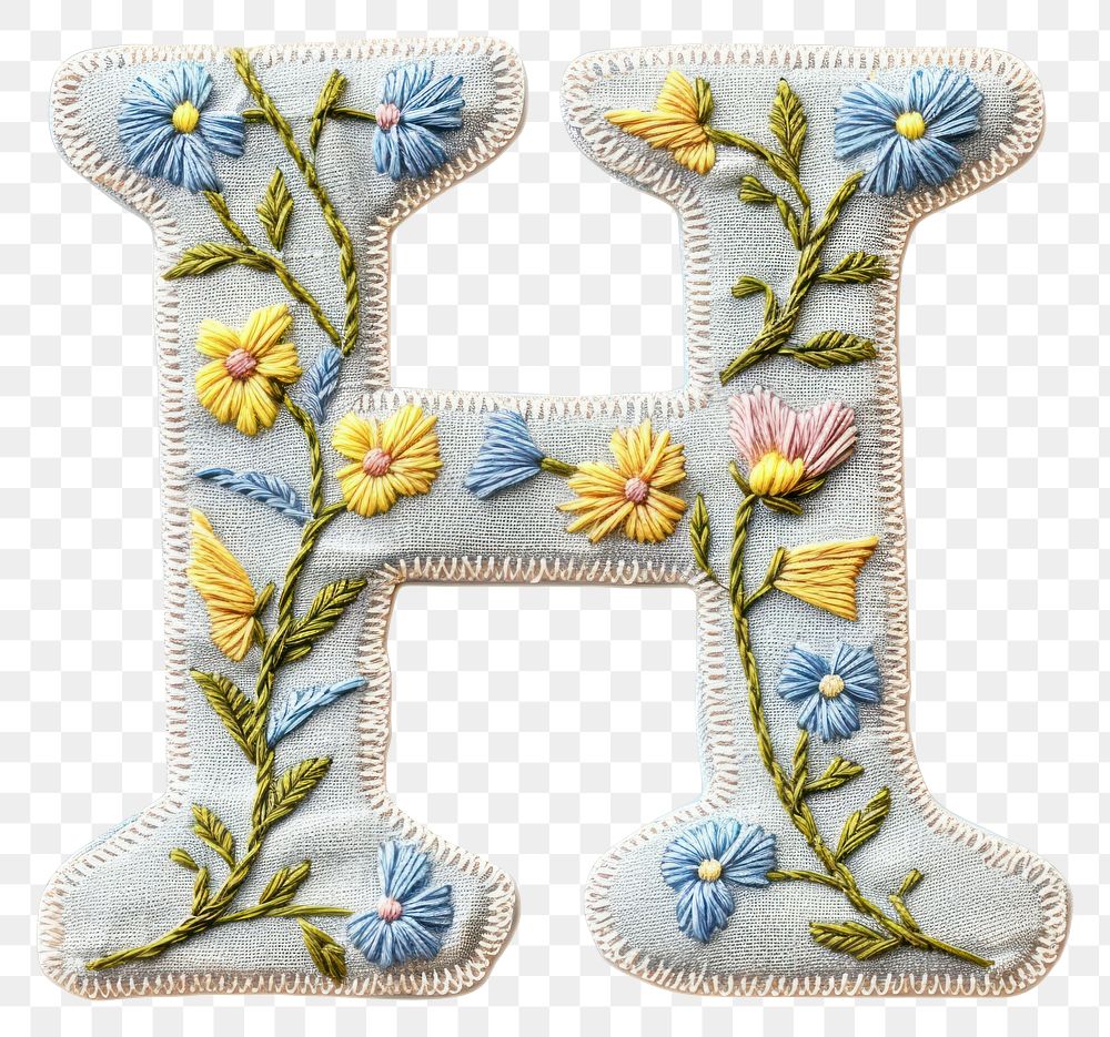PNG Alphabet H embroidery pattern letter.
