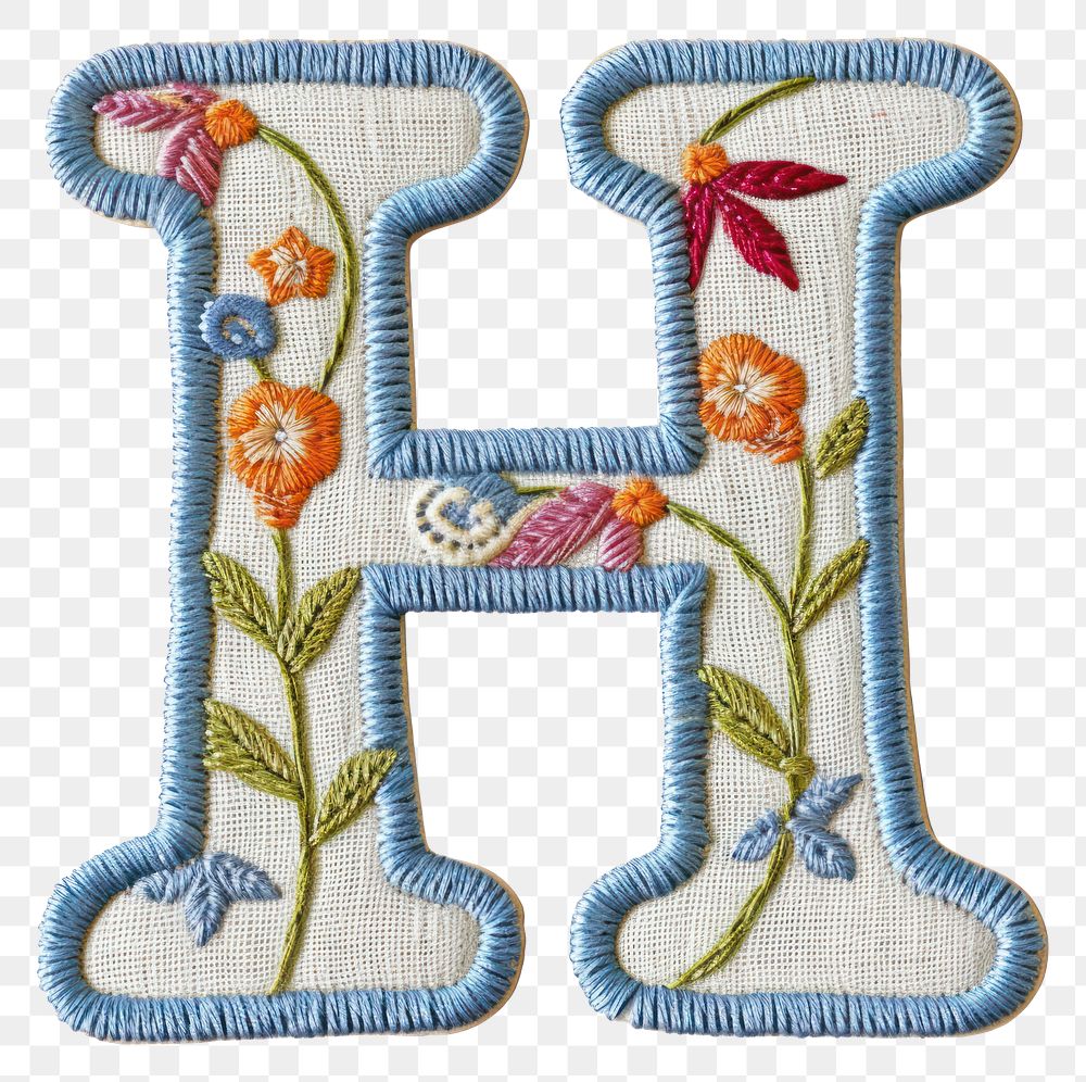 PNG Alphabet H embroidery pattern letter.