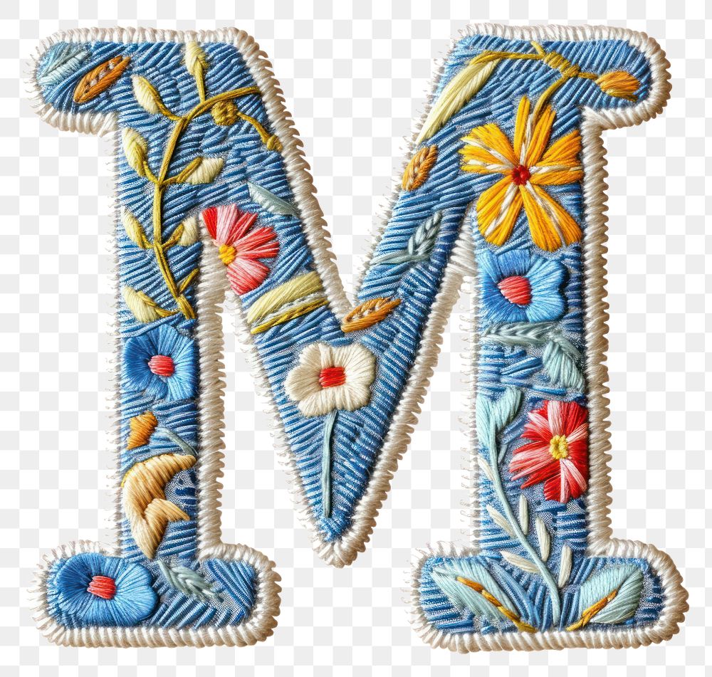 PNG Alphabet M embroidery pattern text
