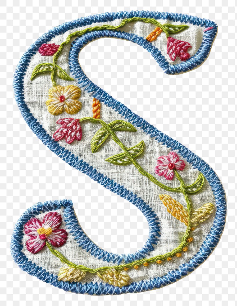 PNG Alphabet S embroidery pattern white background
