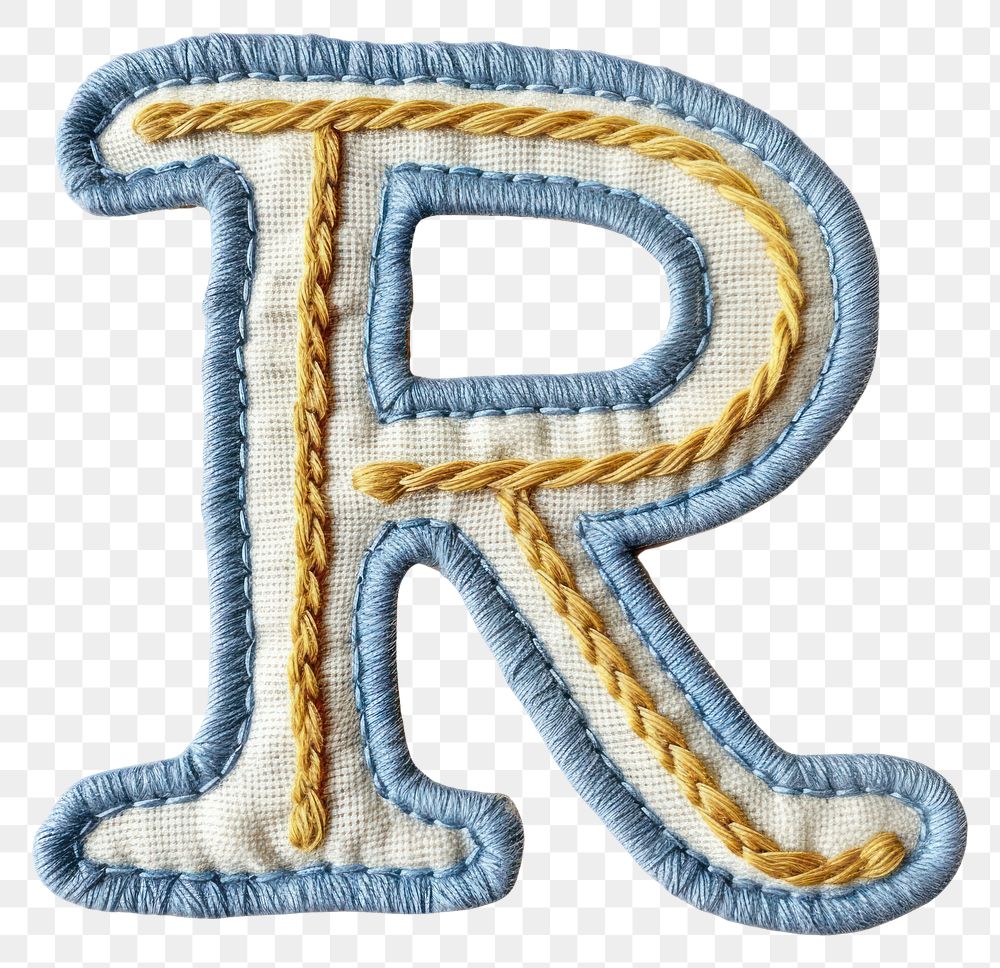 PNG Alphabet R embroidery pattern text.