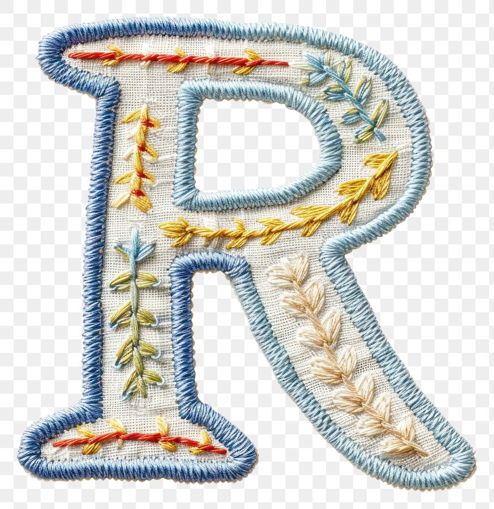 PNG Alphabet R embroidery pattern letter.