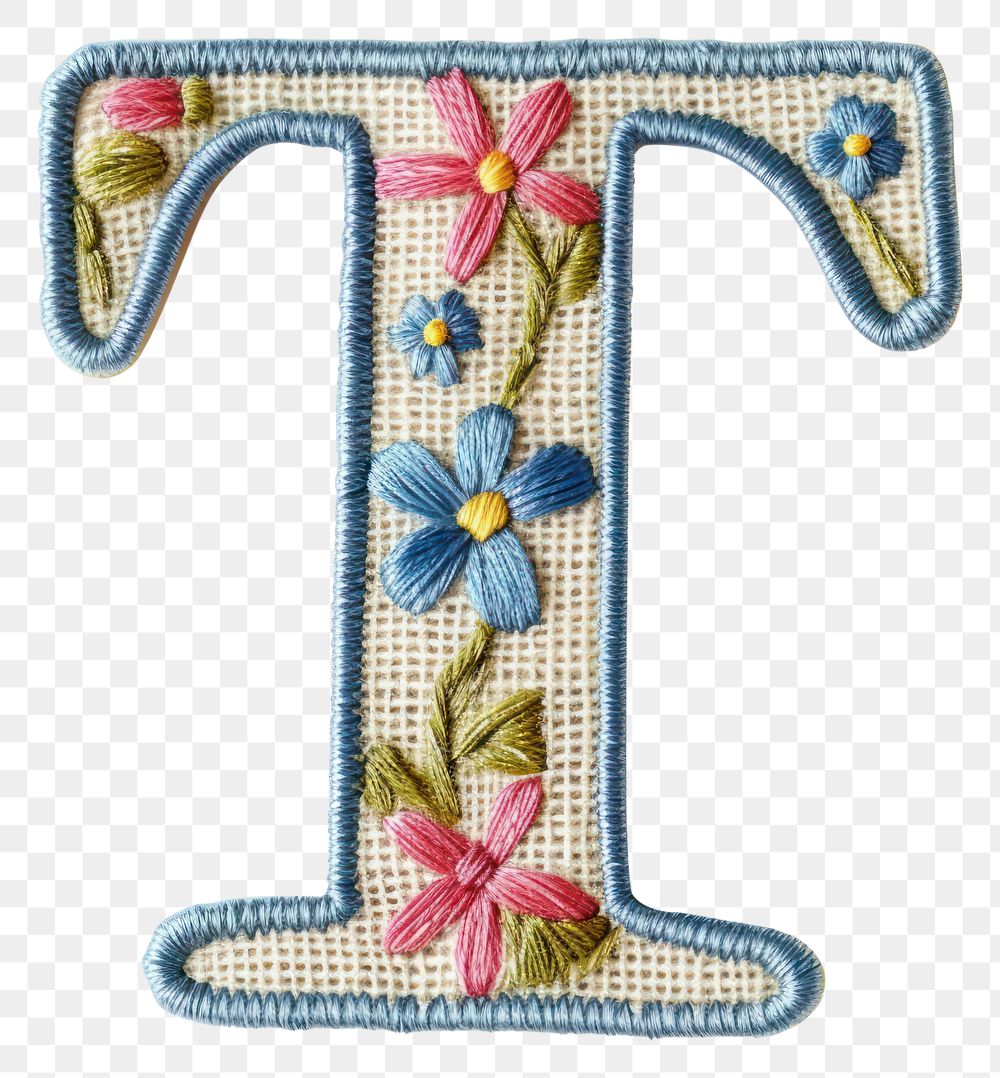 PNG Alphabet T embroidery pattern text.