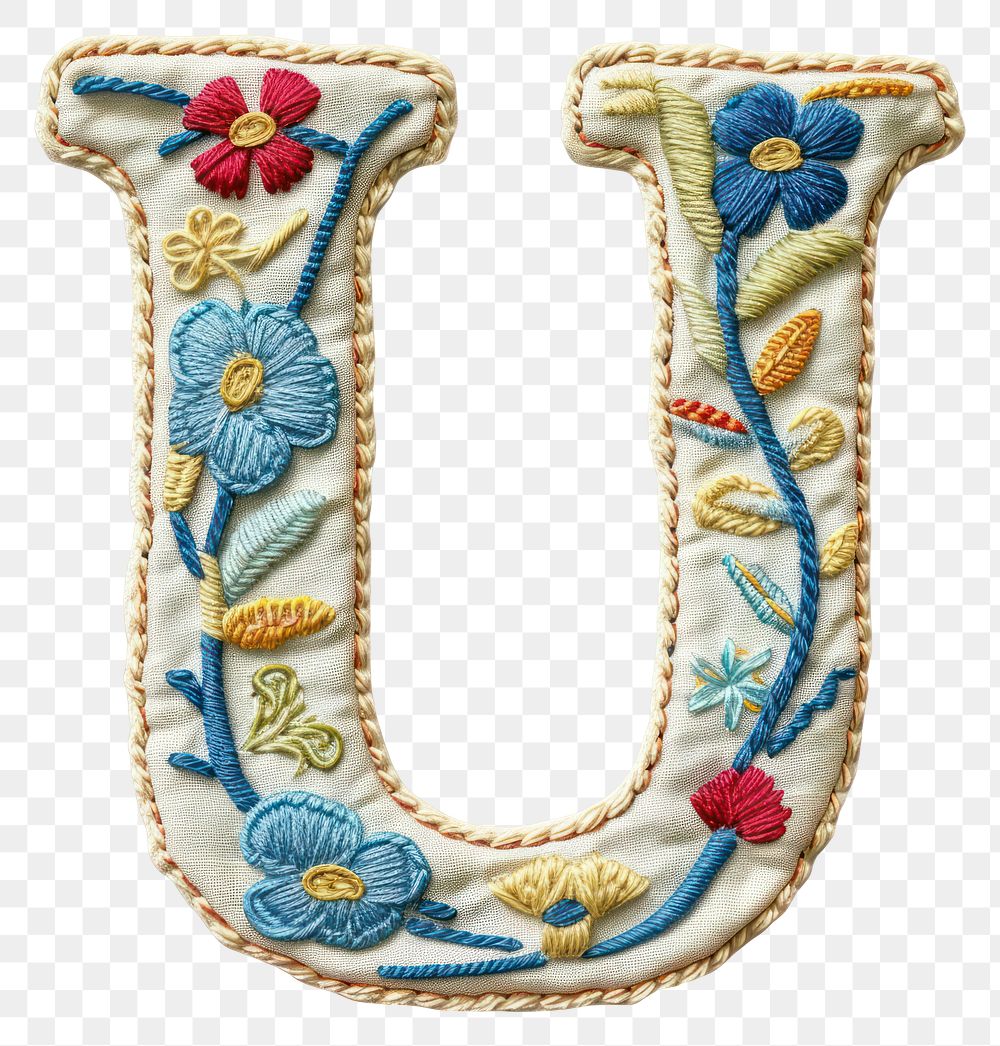 PNG Alphabet U embroidery pattern text