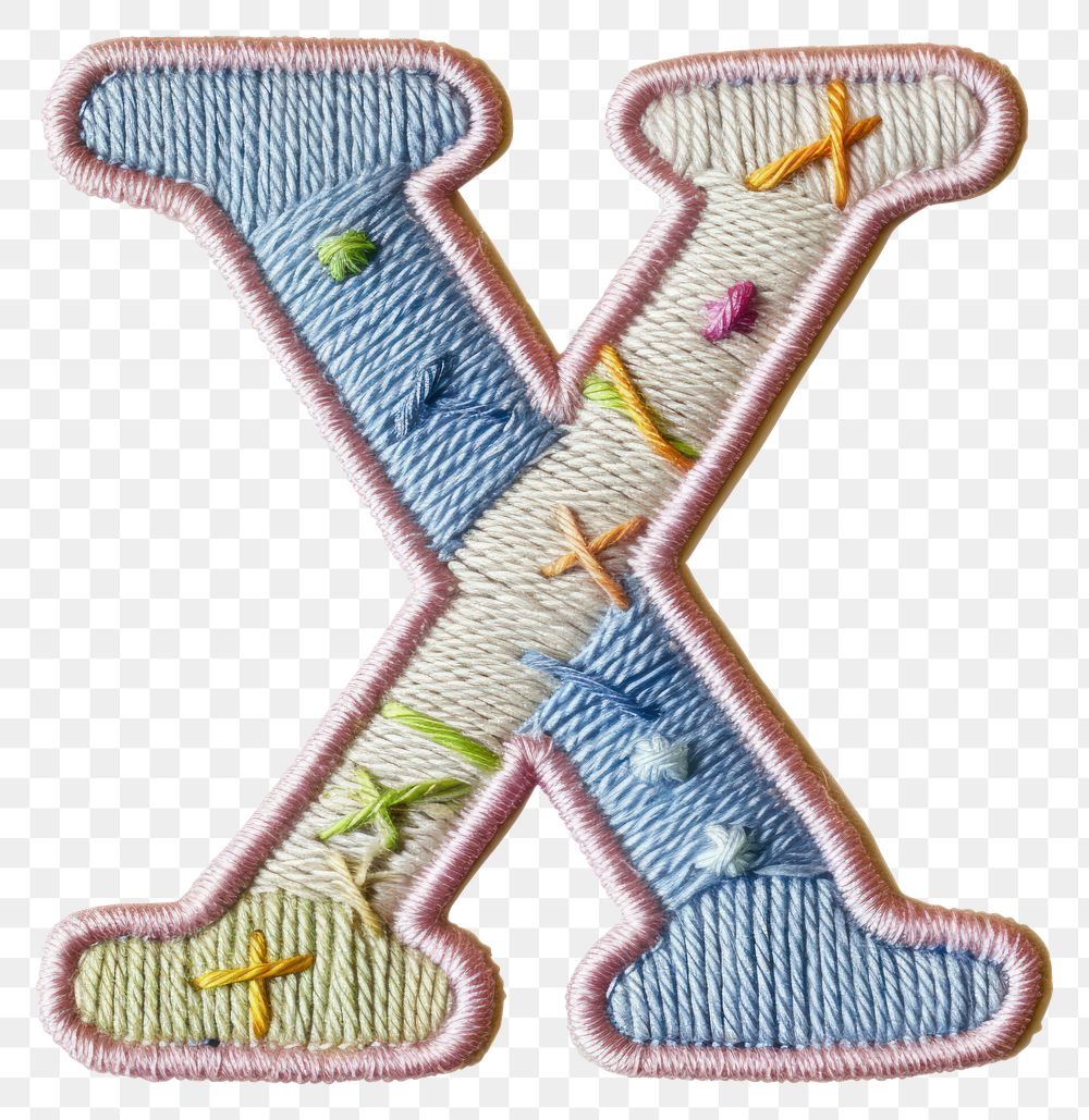 PNG Alphabet X embroidery pattern text.