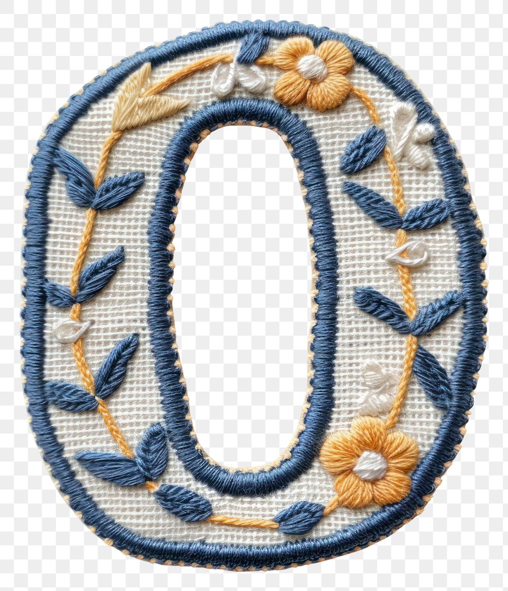 PNG Number 0 embroidery pattern text.