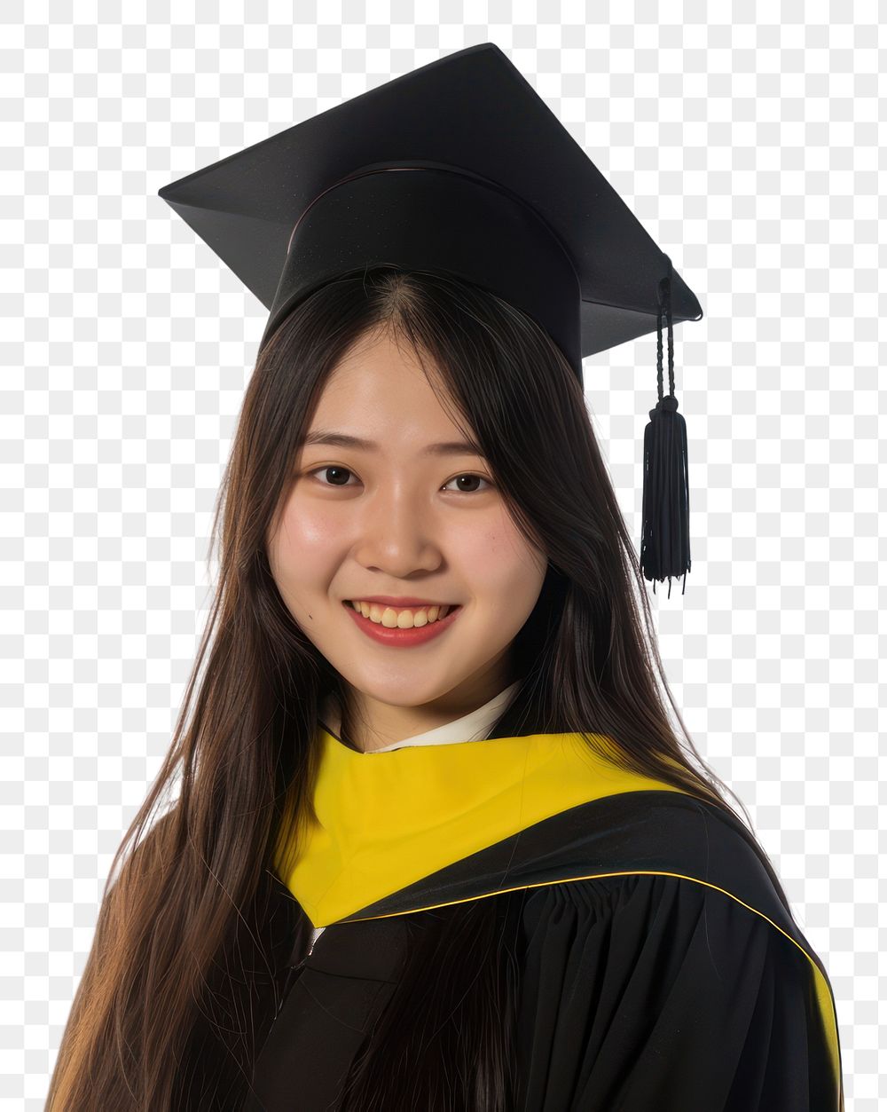 PNG Happy chinese woman graduation student university.