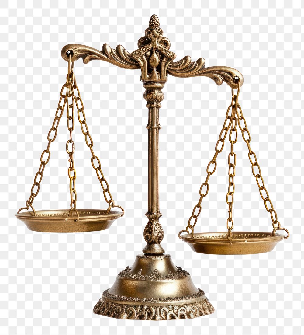 PNG Scale of justice white background lighting bronze.