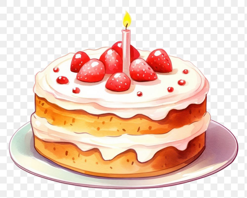 PNG Birthday cake birthday dessert cream.
