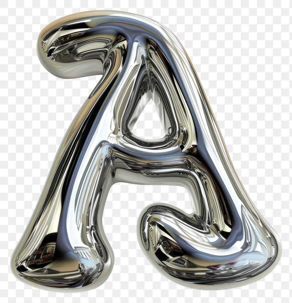 PNG Alphabet A letter silver text accessories