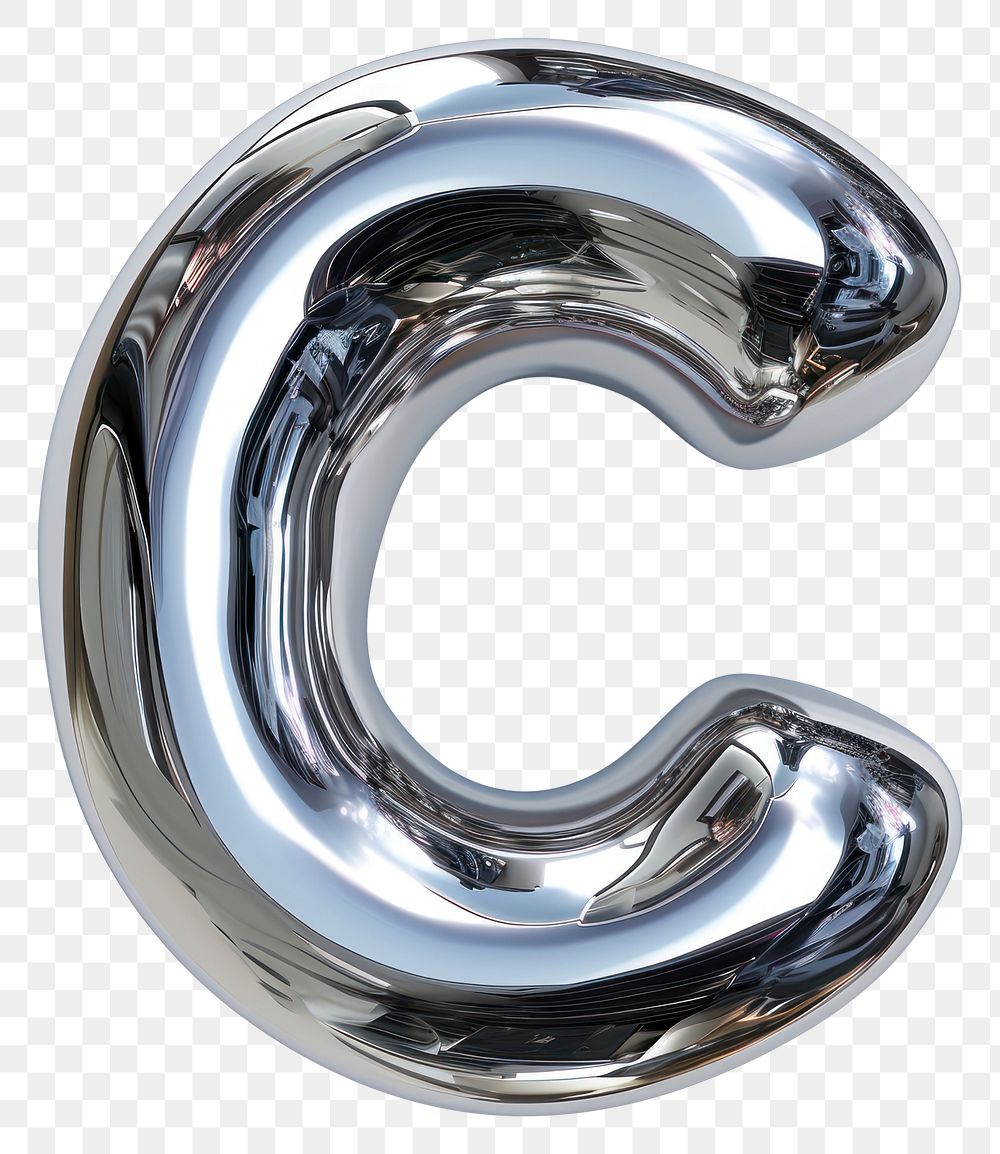 PNG Alphabet C letter silver curve appliance