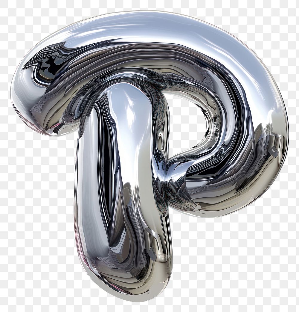 PNG Alphabet P letter silver curve appliance