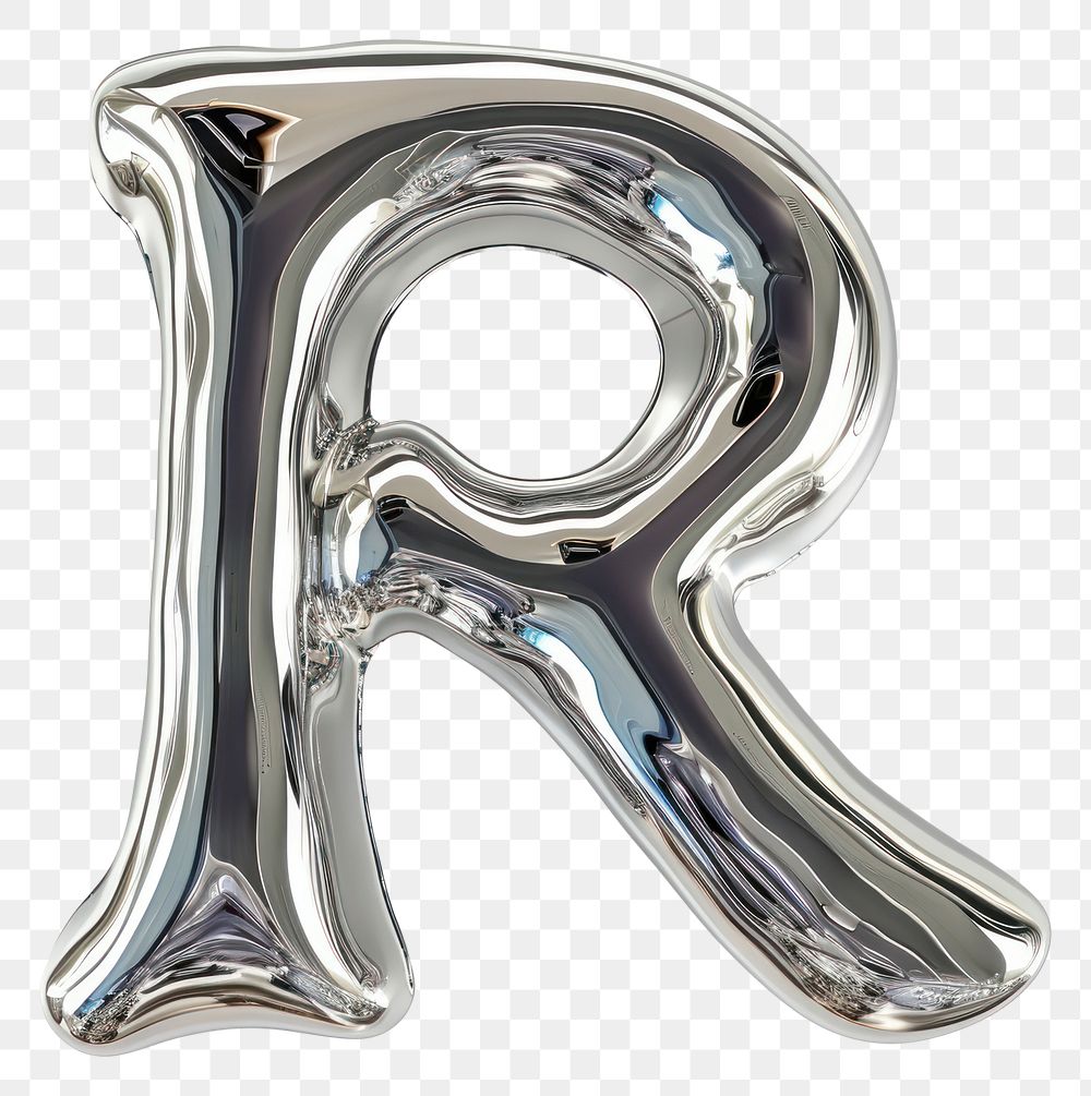 PNG Alphabet R letter silver text accessories.