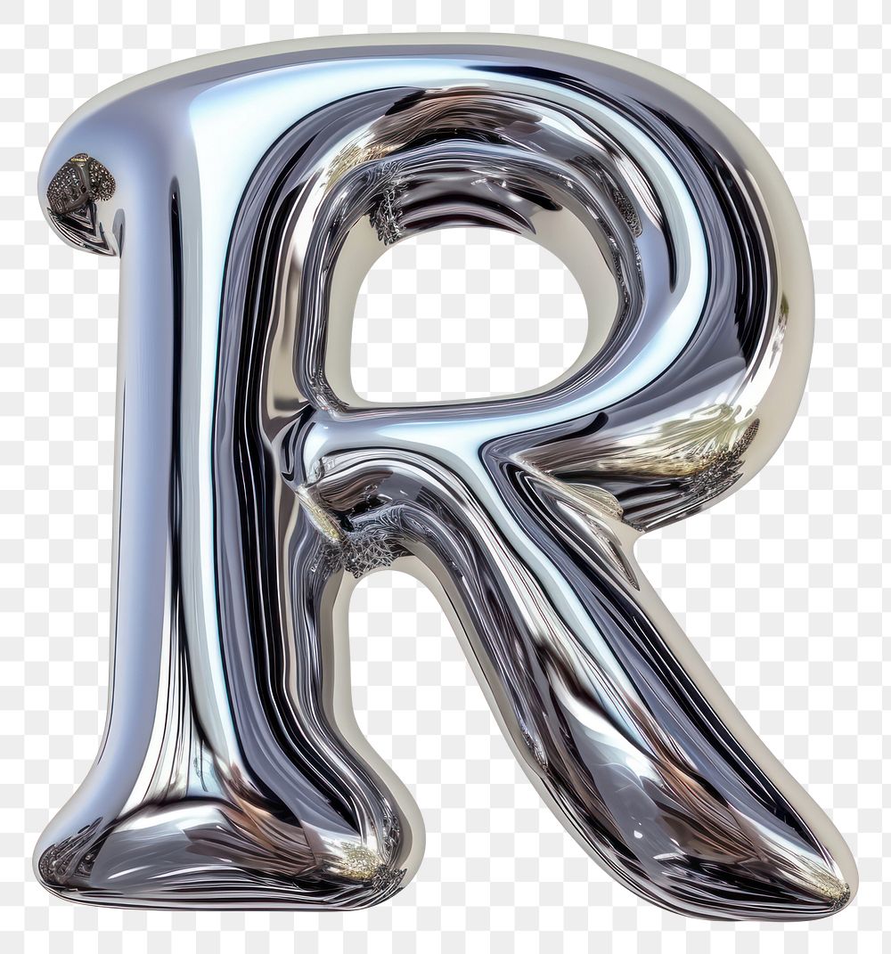 PNG Alphabet R letter silver text appliance.