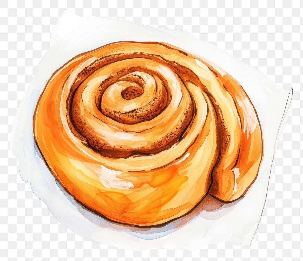 PNG Cinnamon roll dessert pastry bread.