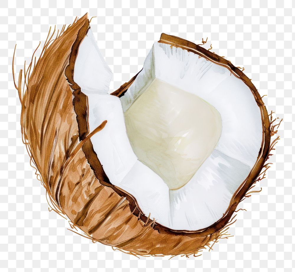 PNG Coconut milk white background freshness produce.