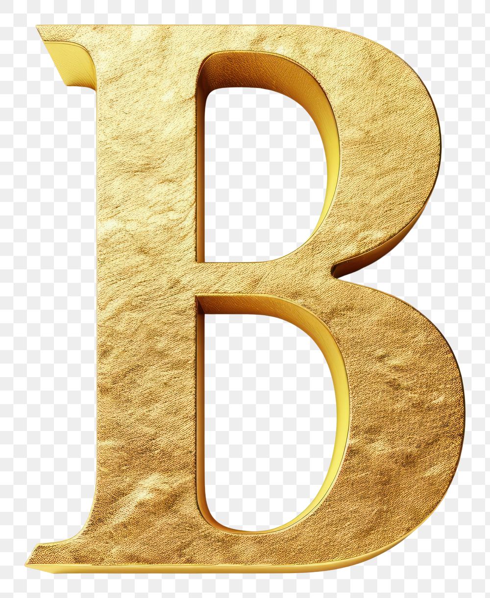 PNG Golden alphabet B letter text white background yellow.