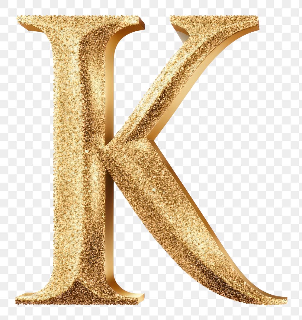 PNG Golden alphabet K letter text white background symbol.