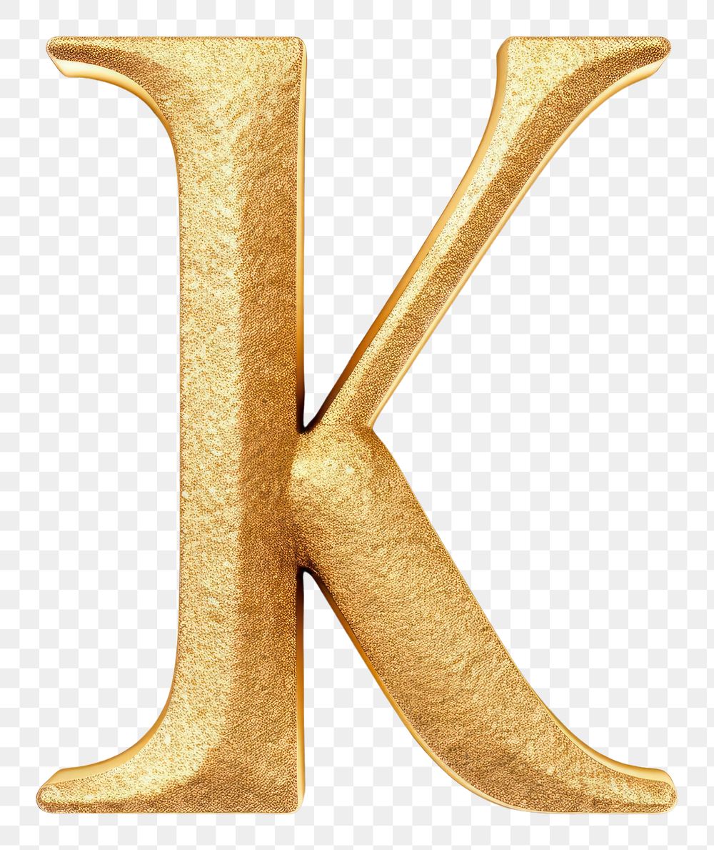 PNG Golden alphabet K letter text white background accessories.