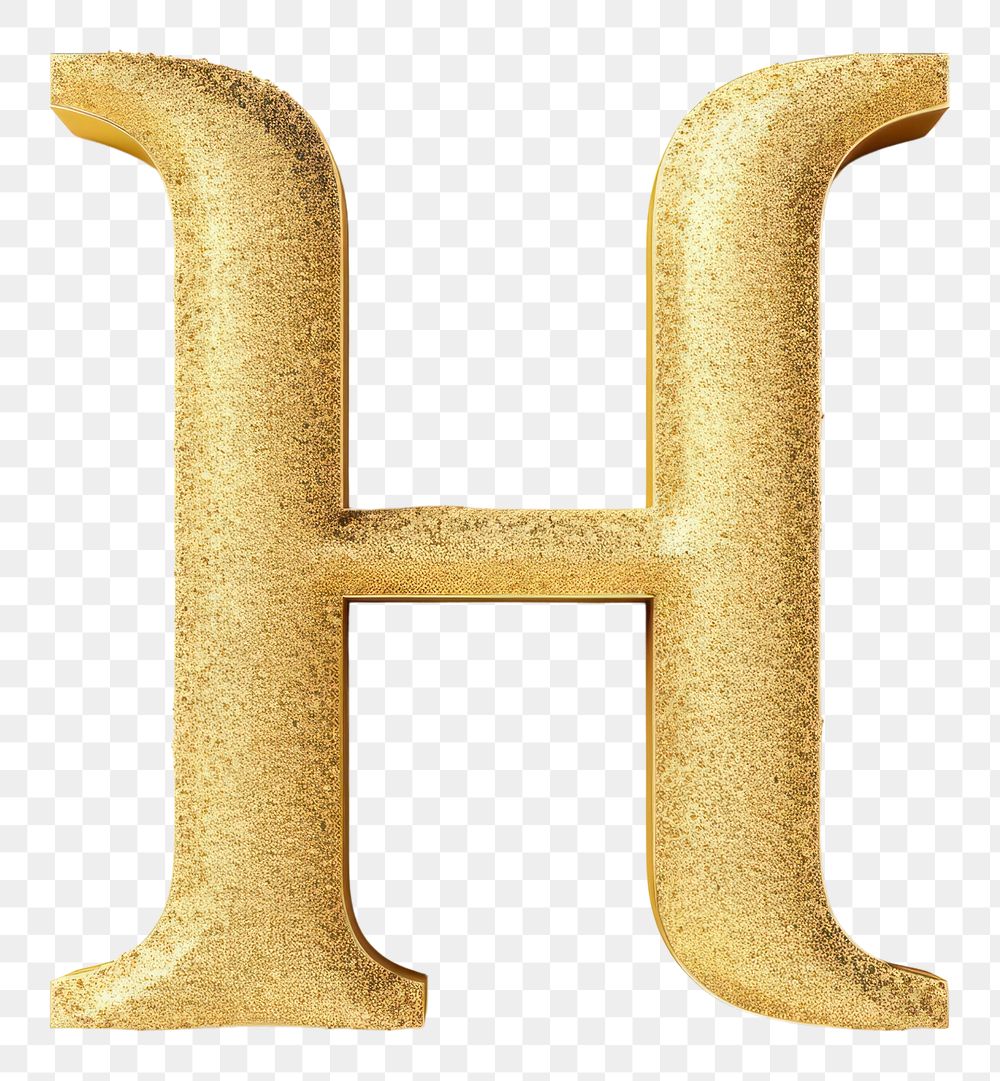 PNG Golden alphabet H letter text white background celebration.