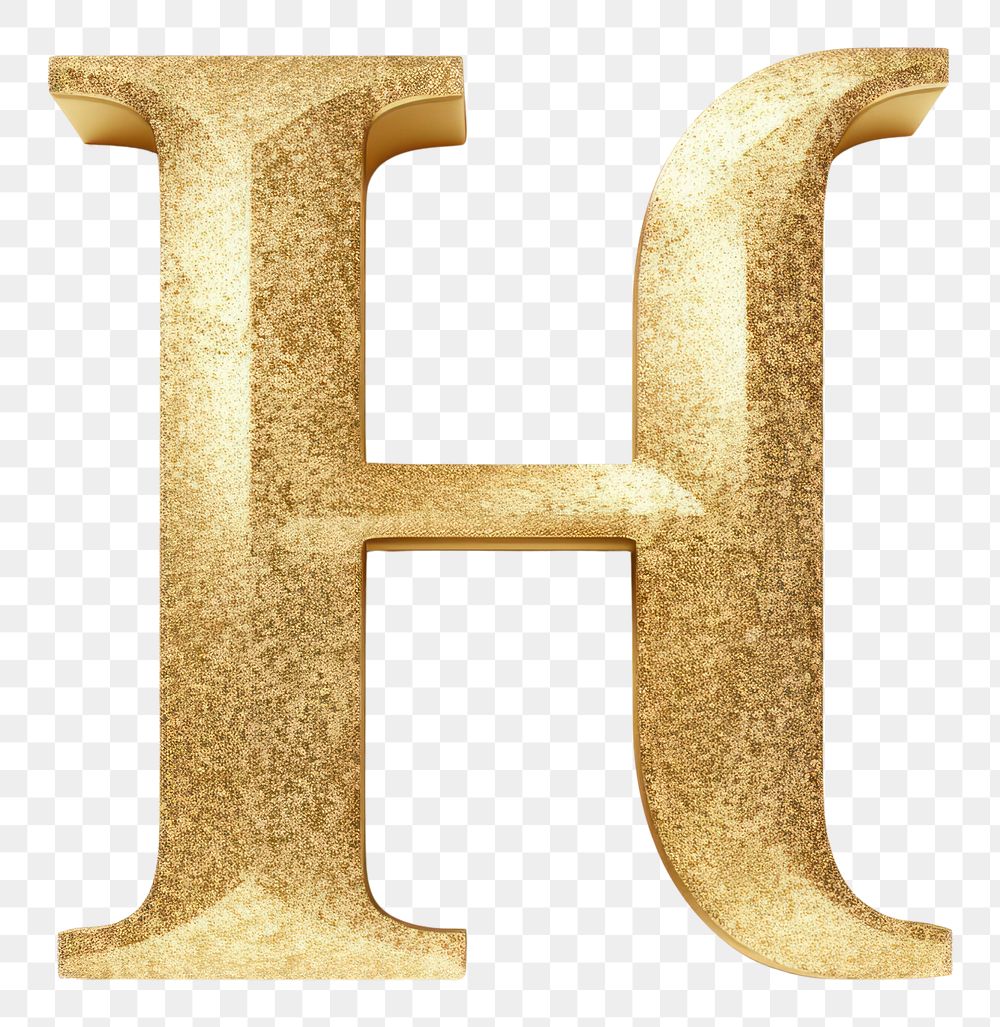 PNG Golden alphabet H letter text white background yellow.